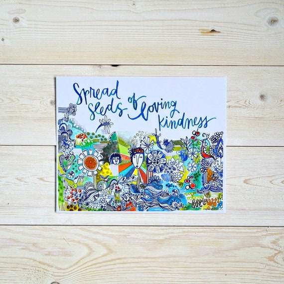 Spread Seeds of Loving Kindness 8 X 10 Inches Buddhist Etsy