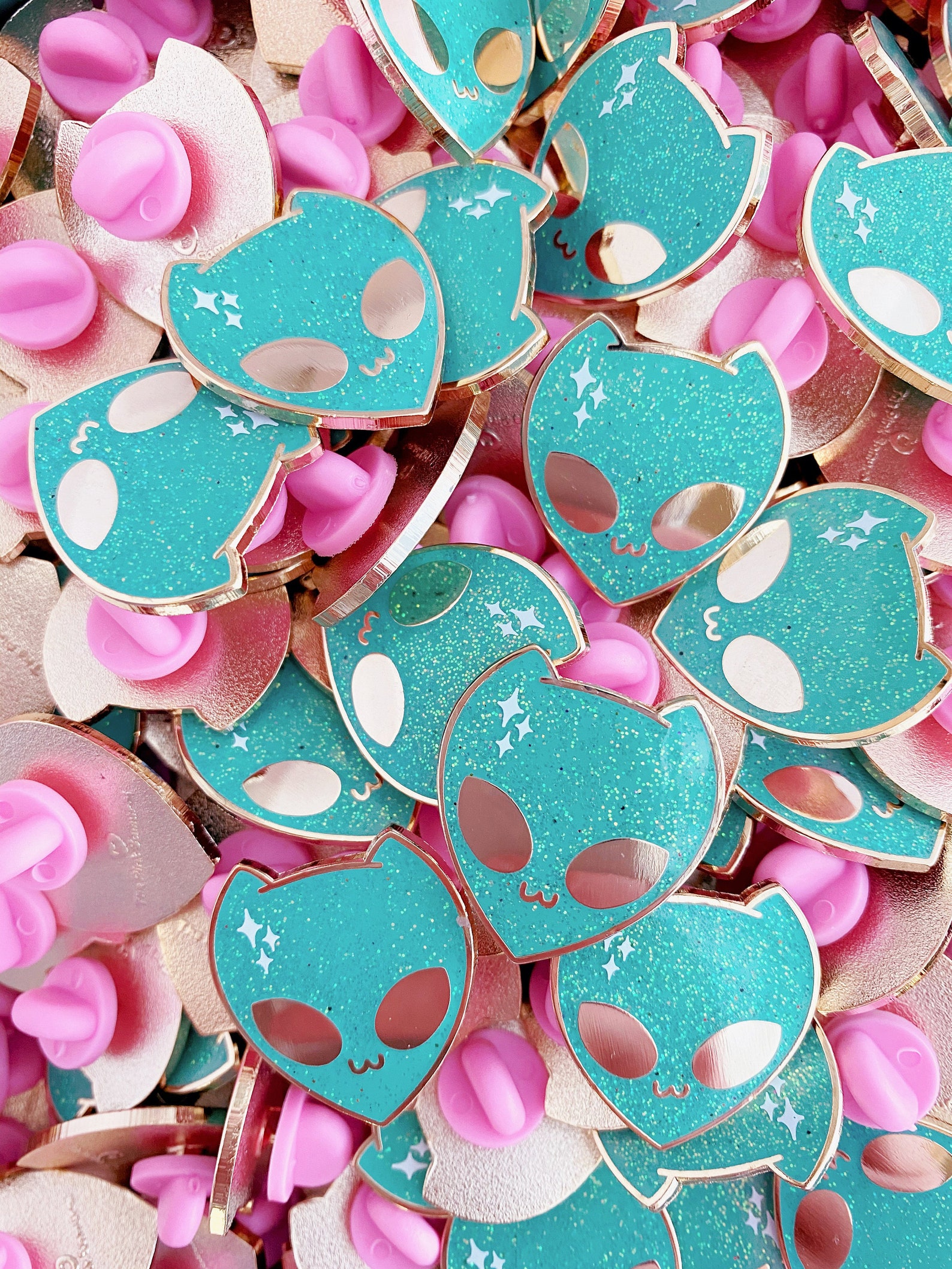 Alien Cat Glitter Enamel Pin LE Pin Club Variant Etsy