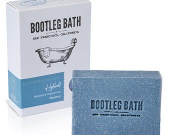 Exfoliating Bar Soap: Natural Menthol, Pumice Sand - Vegan, Cruelty-Free