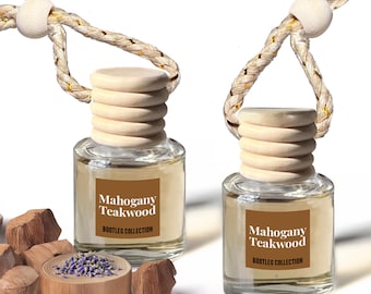 Mahogany Teakwood Hanging Car Diffuser, Aromatherapy Air Freshener