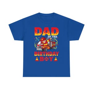 Firefighter Birthday Dad Tee, Fireman Party Shirt, Fire Chief Family Gift, Firefighter Dad Present, Men&#39;s Fire Department T-Shirt