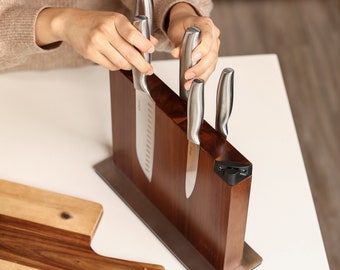 Magnetic Knife Holder with Built In Sharpener