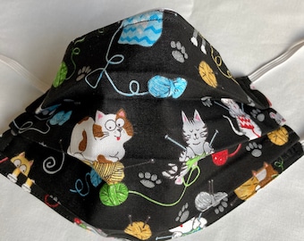 Novelty Print Cloth Face Mask: Cats, Dogs, Flamingos - Adult & Child Sizes