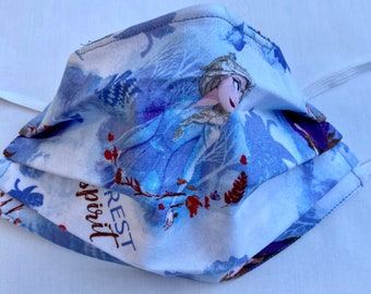 Frozen Disney Face Mask, Child/Small Adult, Cotton with Filter Pocket