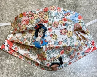 Disney Princess Face Mask, Reusable Cotton Mask with Filter Pocket