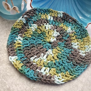Handmade Crocheted 100% Cotton Cloth Dishcloth Washcloth Round Scrubber Rag