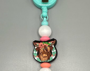 Silicone Beaded Badge Reel | Nurse ID Badge Reel | Nurse Accessories | Retractable Badge Reel | Badge Reel | Work Badge | Medical