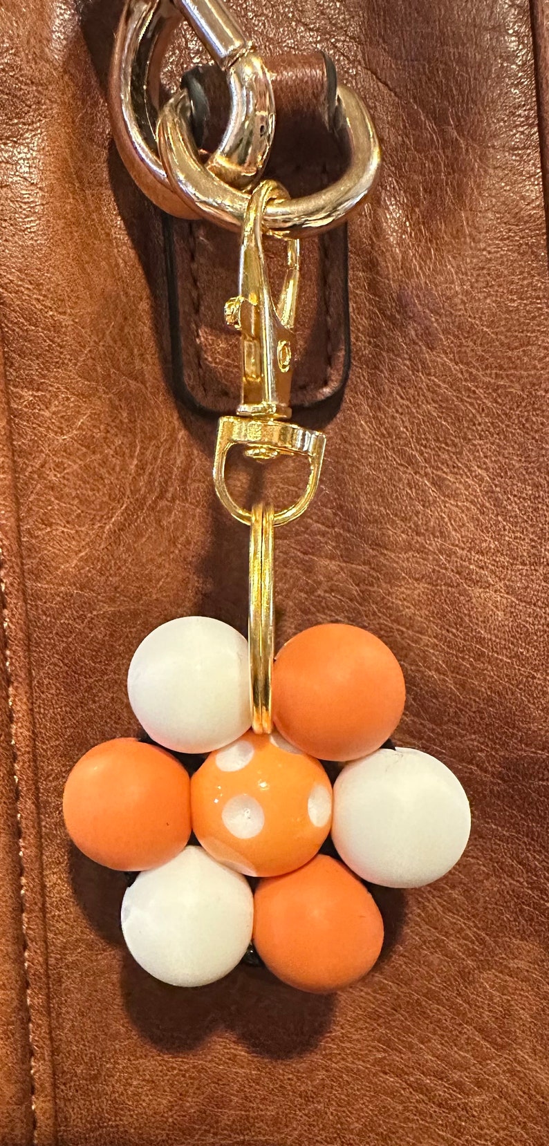 Porte-clés fleur en silicone Tirette Porte-clés Accessoire de sac à main Marguerite image 2