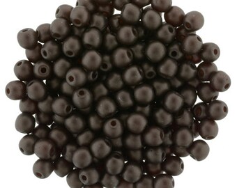 3mm Elegant Matte - Bistre Glass Pearls 50 pcs