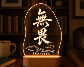 Veilleuse personnalisée avec calligraphie chinoise, lampe acrylique sur mesure, cadeau de décoration asiatique