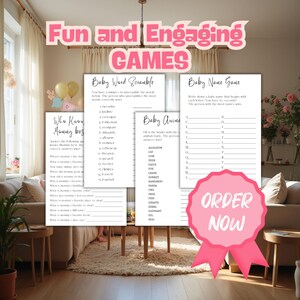 Cartão de previsão e conselhos para chá de bebê personalizável | Jogo para Bebês para Imprimir | Design minimalista moderno | Download instantâneo | Modelo Canva