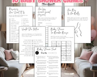 Customizable Baby Shower Prediction & Advice Card | Printable Baby Game | Modern Minimalist Design | Instant Download | Canva Template
