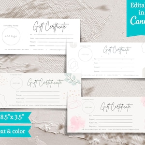 Personalizza il tuo logo - Modello di buono regalo minimalista, buono fai da te modificabile, carta regalo stampabile, coupon digitale