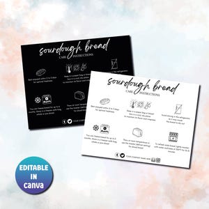 Pflegekarte für Sauerteigbrot | Druckbarer Leitfaden zur Lagerung und Frische von Brot | Bearbeitbarer Bäckereieinsatz | Anleitung zur Brotpflege – Canva-Vorlage