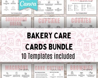 Cupcake Care Card Template | Editable Care Instructions | Thank You Card for Cupcake Business | Printable Insert