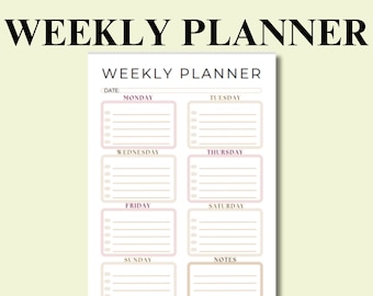 Daily Planner Printable, Instant Download, Digital Planner, Weekly ...