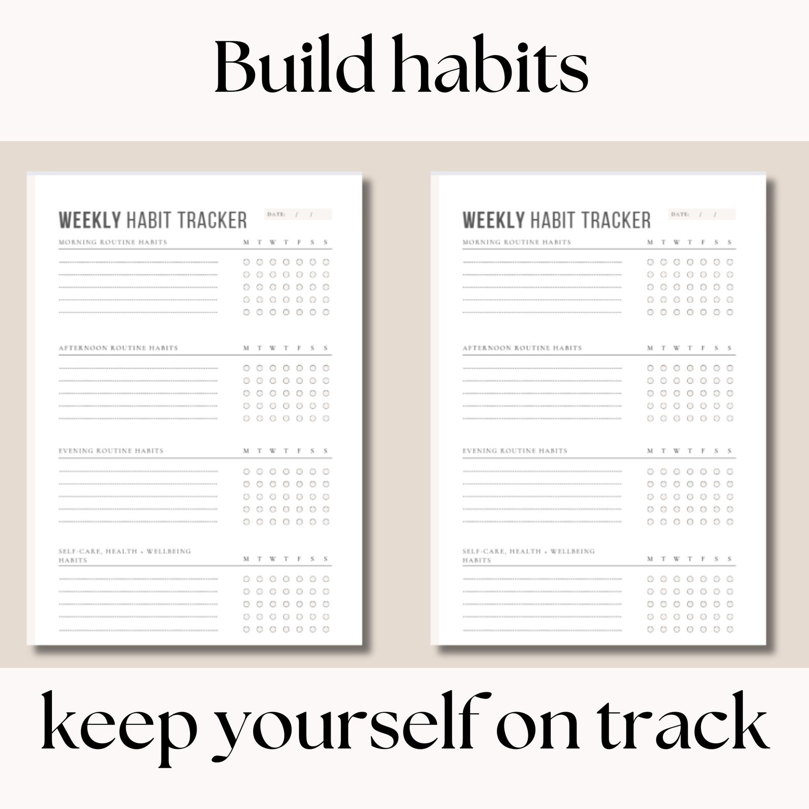 Weekly Habit Tracker Printable - Etsy