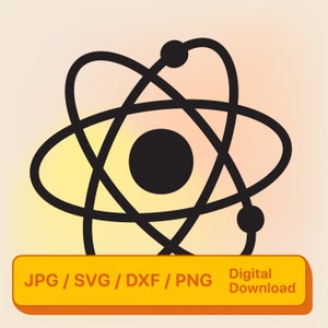 Atom SVG, Wissenschaft Atom • Atom Chemie und Physik SVG • Cricut geschnitten Datei dxf eps png jpg • Molekül
