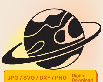 Pianeta SVG • Spazio esterno • Spazio SVG • Sistema solare • Pianeta con ala SVG • dxf jpg png • Macchina Cricut • File digitale • Download istantaneo