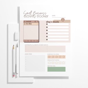 Small Business Daily Productivity Tracker - To Do List Template - E-commerce Planner (Digital Download)