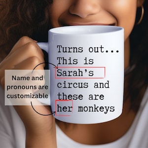 Personalized Mug For Office Coworker, These Are My Monkeys Customized Mug, Office Humor Gift Mug, Funny Custom Mug For Office Supervisor