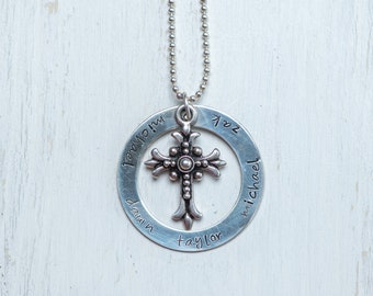 Collar personalizado de la cruz de la lavadora grande