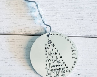 Ornamento de Navidad Familiar Personalizado, Bienvenida, Nombre, Familia o Ornamento de árbol de fecha