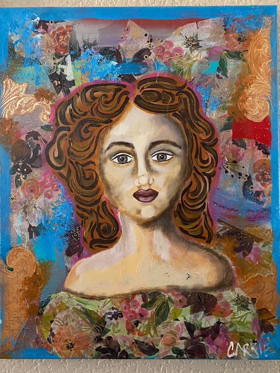 Spring - acrylic mixed media painting on canvas