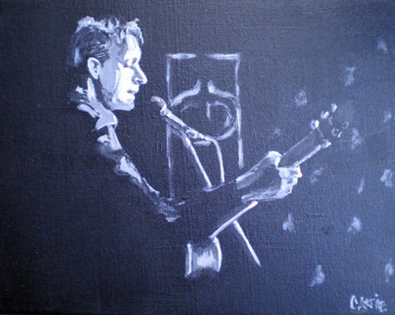 Original Acrylic Painting on Canvas - Guitar Man Austin Singer Songwriter Series