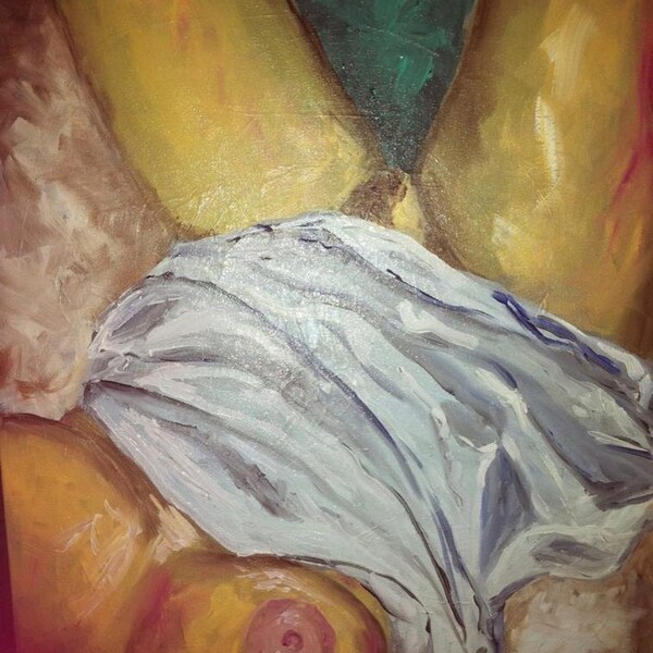 Original female Nude Painting - Acrylic on Canvas - "Tangled"