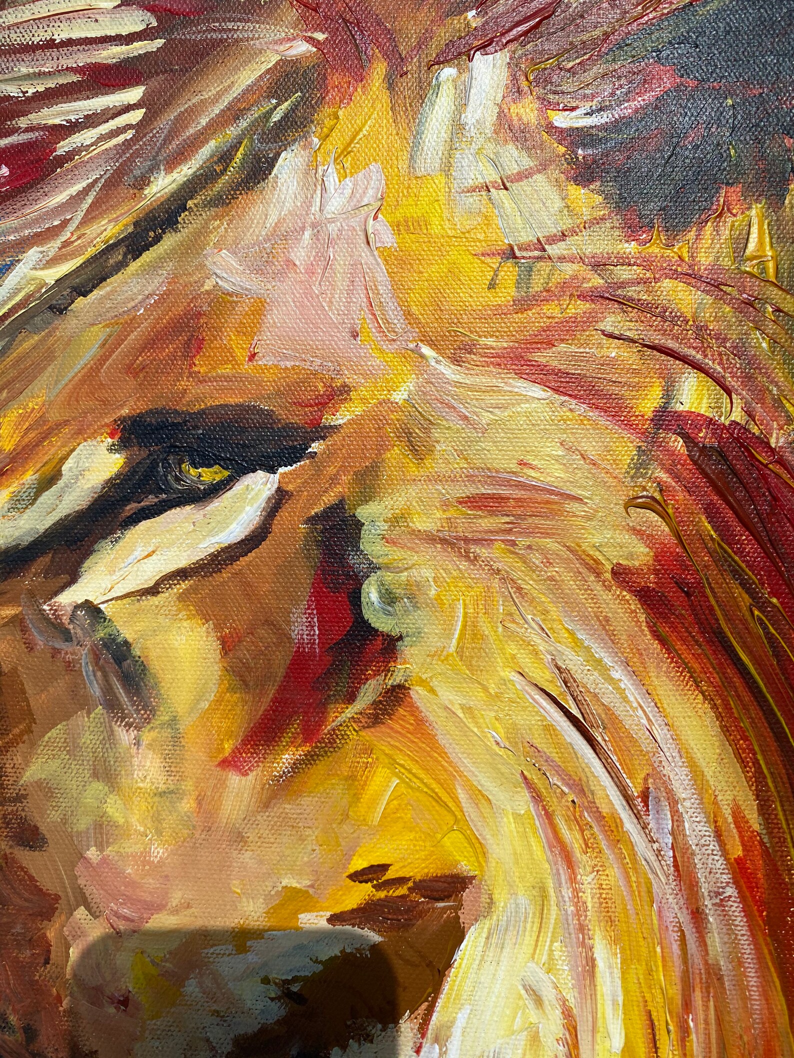 Leo Lion Canvas Painting Original Fine Art X Large 24x24 Etsy