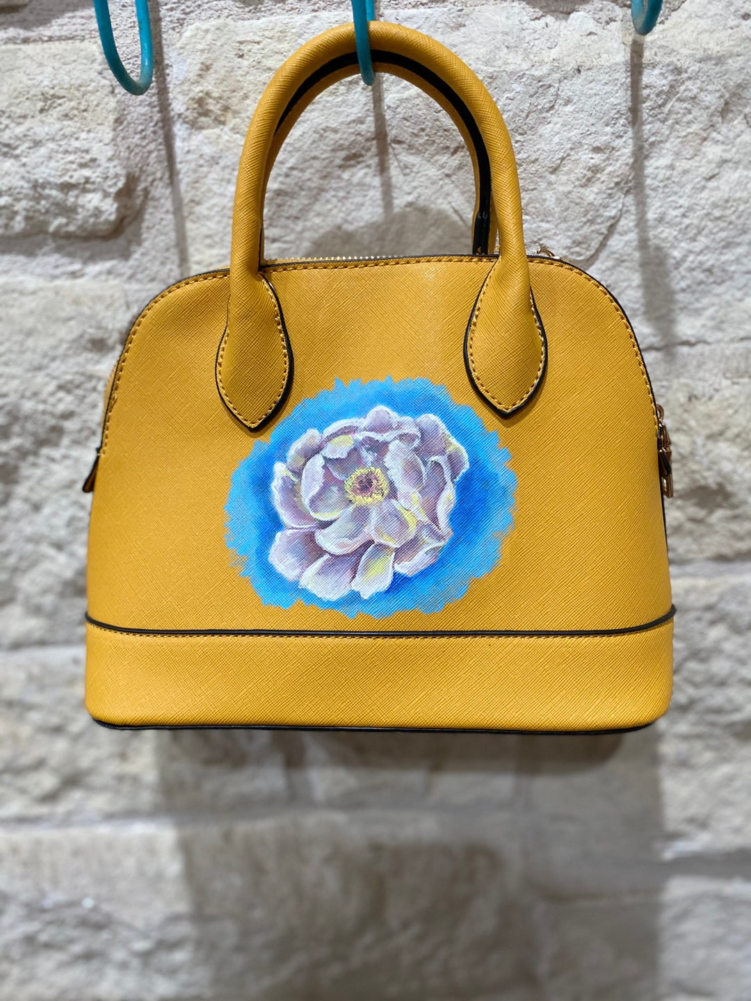 New With Tags Isabelle VEGAN Leather Tote Purse Handbag With Hand Painted Peony Etsy