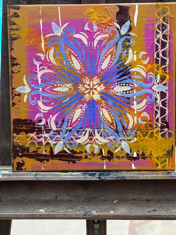 Mandala - acrylic mixed media painting on canvas