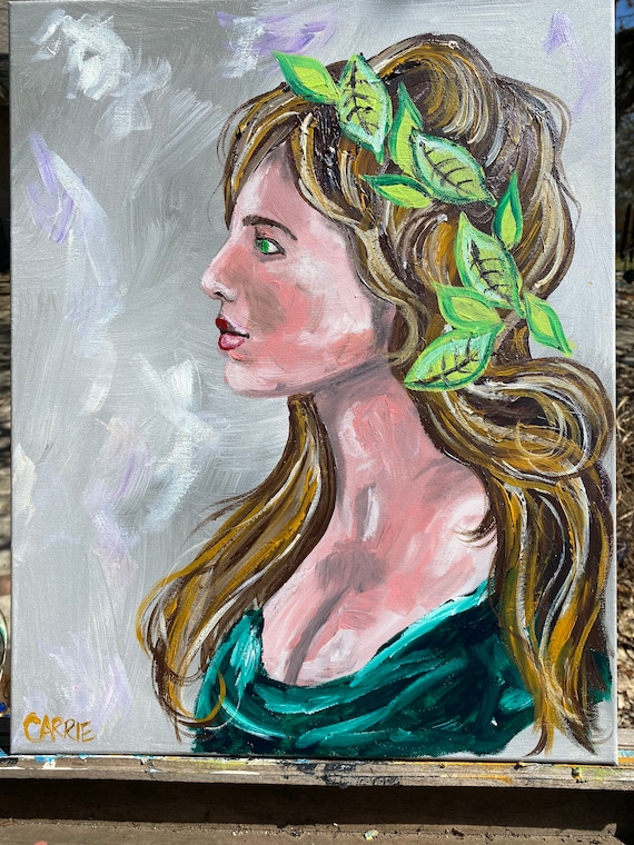 Ivy - acrylic mixed media painting on canvas