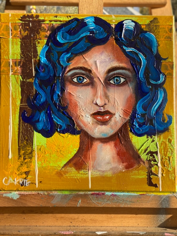 Caitlyn - acrylic mixed media painting on canvas