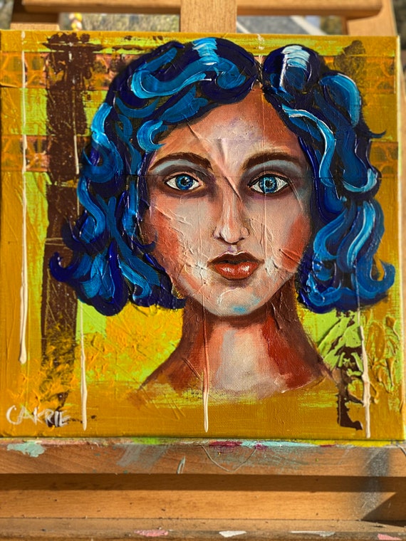 Caitlyn - acrylic mixed media painting on canvas