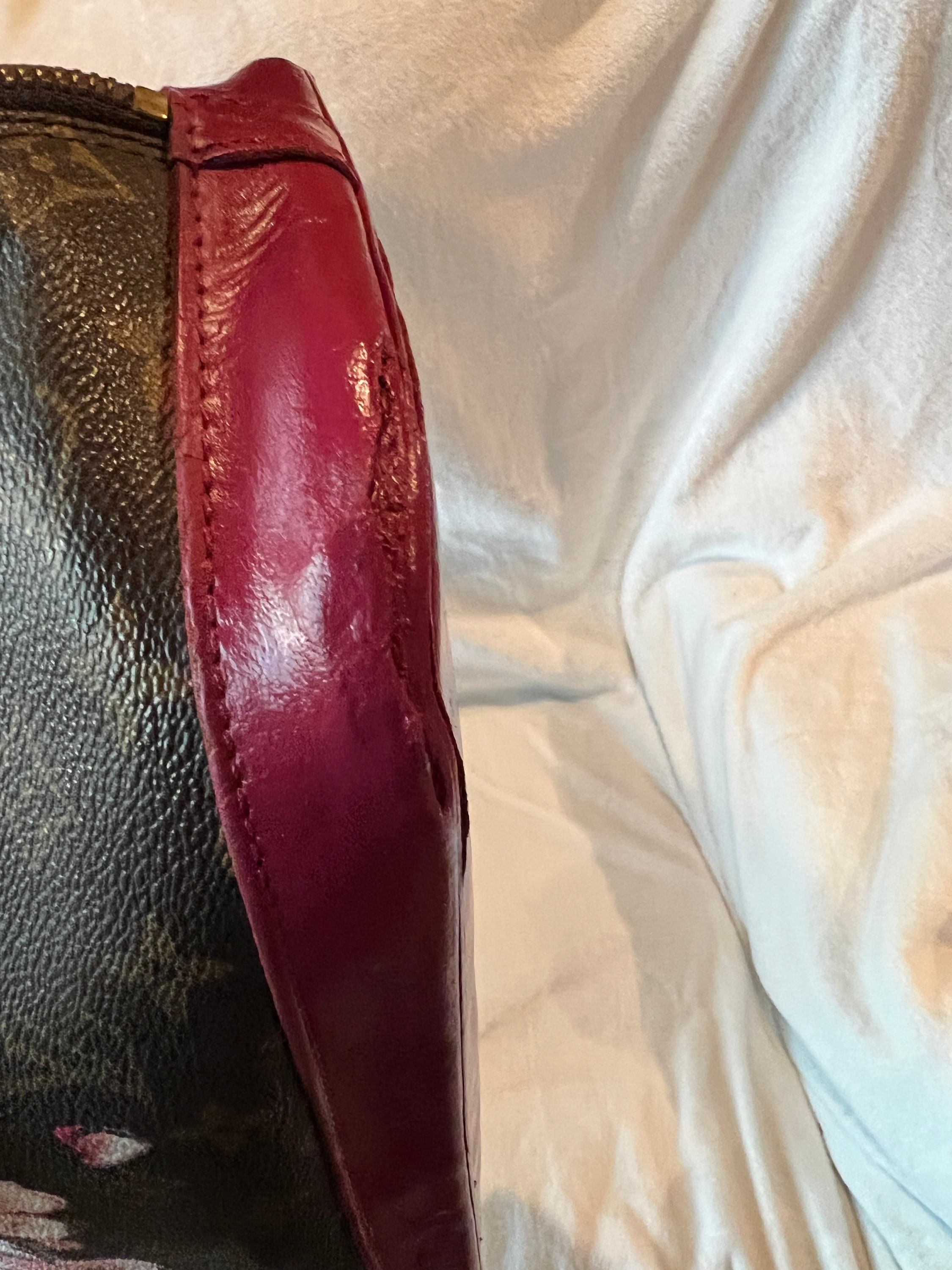 Vintage Designer Bag With Hand Painted Cherry Blossoms