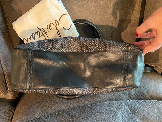 Upcycled Extra Large Tote Style Black Cole Hahn Purse Leather Handbag With Hand Painted Tattoo Portrait Etsy