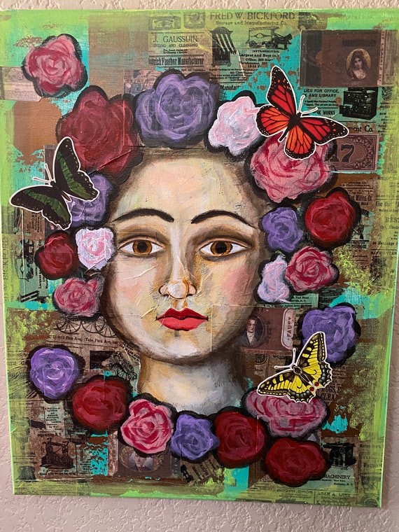La Fleur - acrylic mixed media painting on canvas