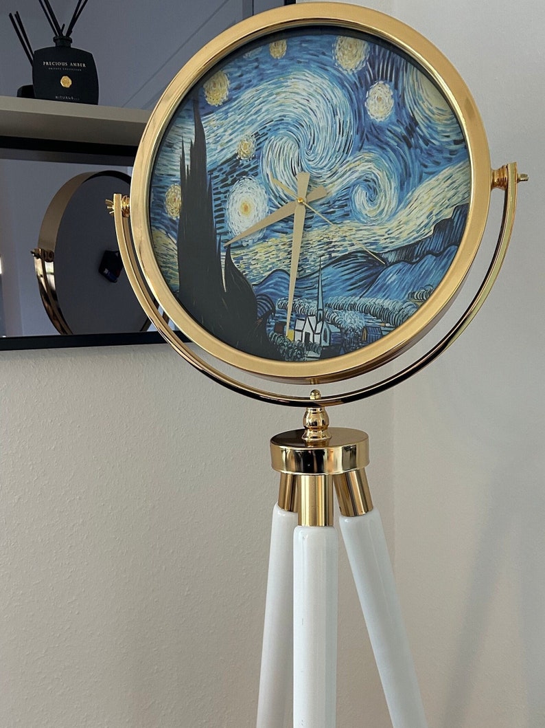 Van Gogh Standuhr Skulptur Uhr Kunst Gemälde Sternennacht Dekoration Bodenuhr Classic Vincent Mona Lisa Picasso Wanduhr Stativ Deko Haus Uhr Bild 2