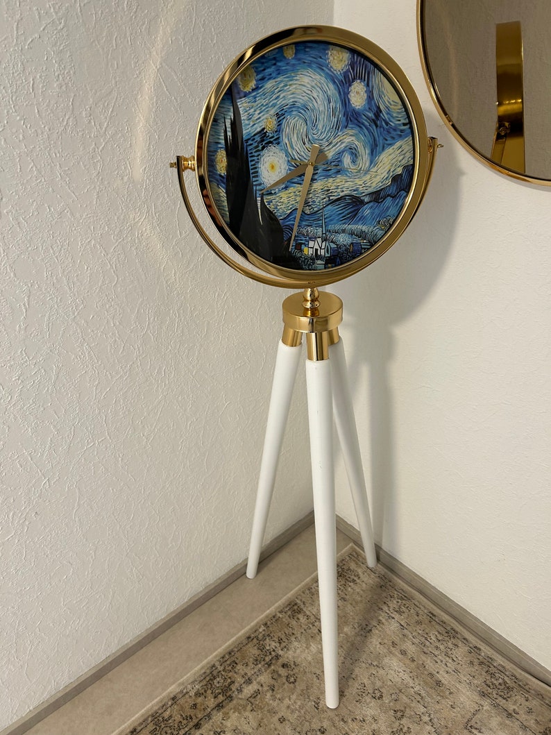 Van Gogh Standuhr Skulptur Uhr Kunst Gemälde Sternennacht Dekoration Bodenuhr Classic Vincent Mona Lisa Picasso Wanduhr Stativ Deko Haus Uhr Bild 4