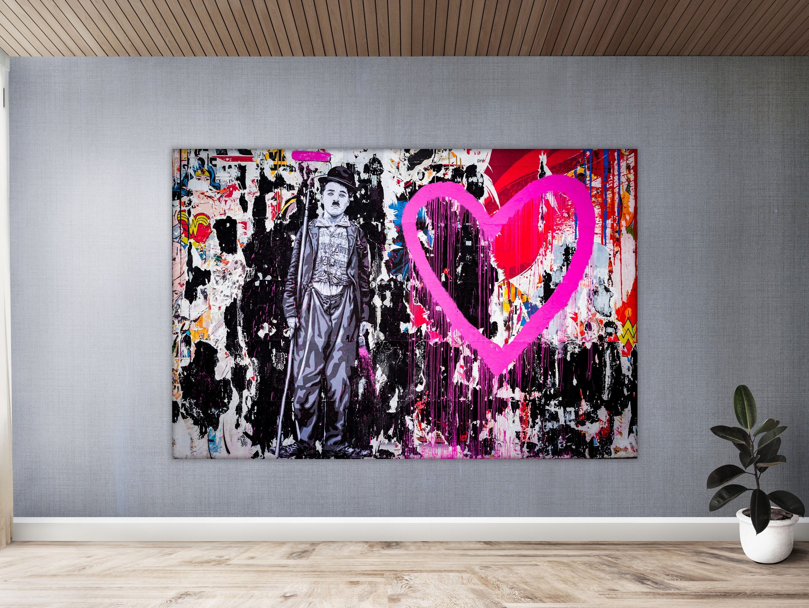Graffiti wall art , Street art print , Colorful wall art , Printable wall art , Pop art , Housewarming gift , Large wall art , Framed canvas