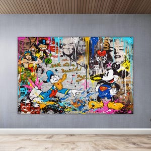 Arte de collage, arte mural para niños, arte callejero, arte mural colorido, arte mural imprimible, arte mural, regalo de cumpleaños, arte moderno, decoración de paredes para el hogar