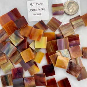 1/2” mosaic glass tiles strawberry