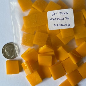 1/2” glass mosaic tile COE96 Marigold