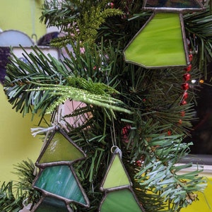Stained glass Christmas tree, mini tree
