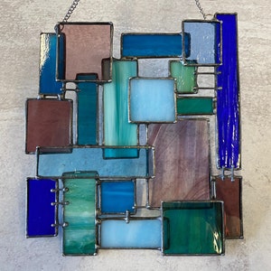 Stained Glass Geometric Window Hanging