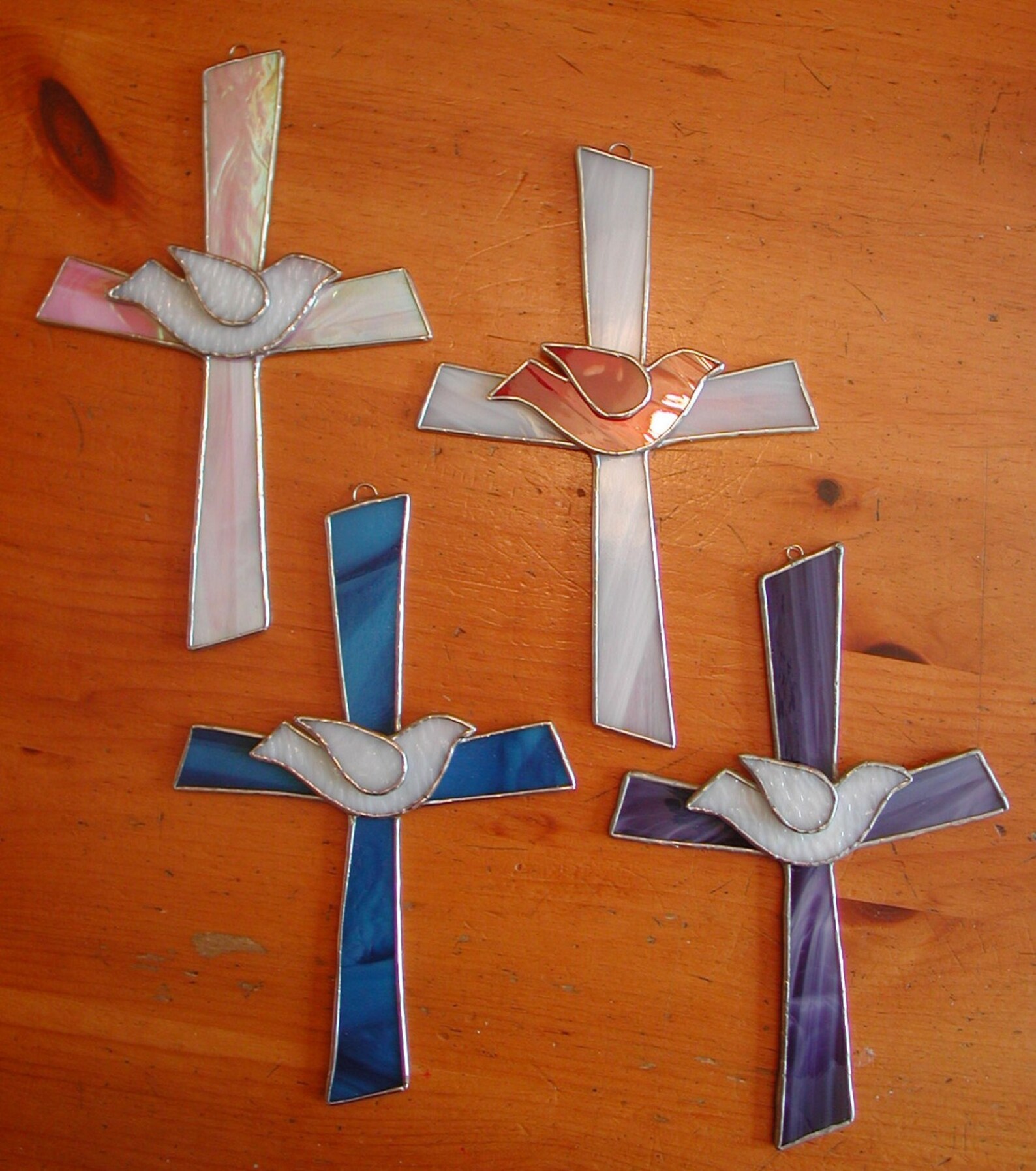 Stained Glass Giftpink Cross Etsy