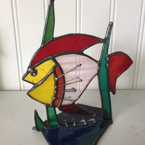 Fused Glass Fused Glass Fish Wall Art Sun Catchers Fused Etsy