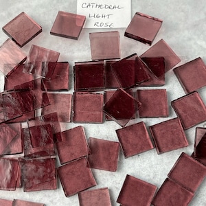 1/2” mosaic glass tile Cathedral light Rose